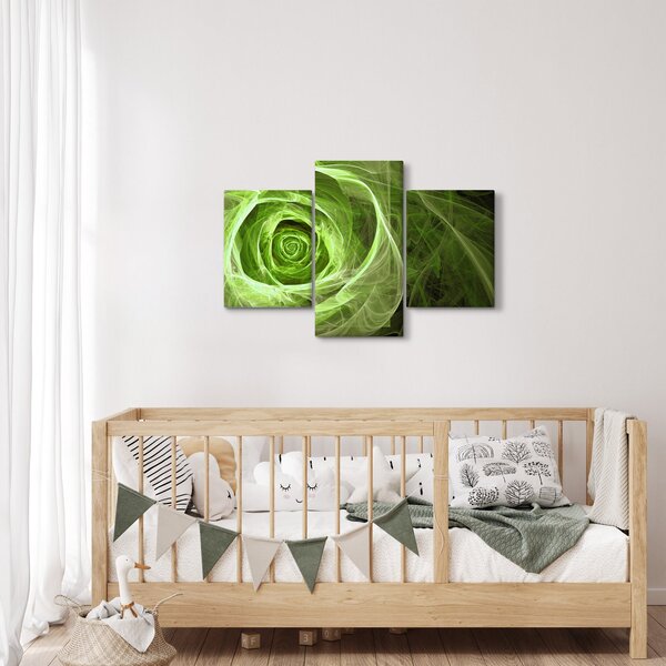 Kép - Absztrakt rózsa zöld (90x60 cm)