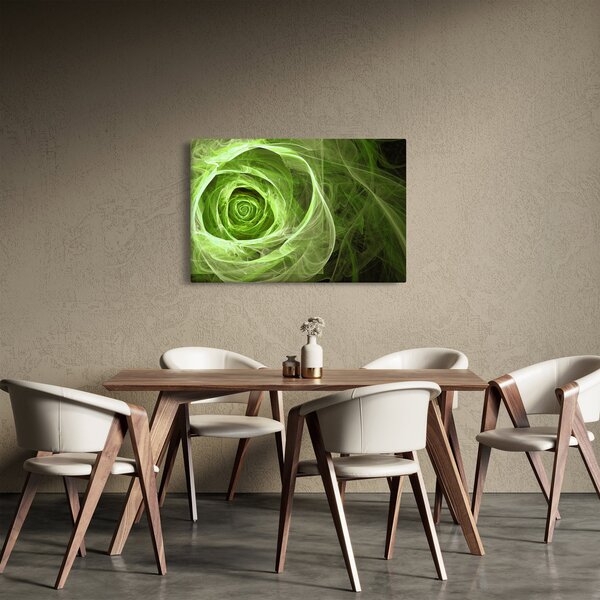 Kép - Absztrakt rózsa zöld (90x60 cm)