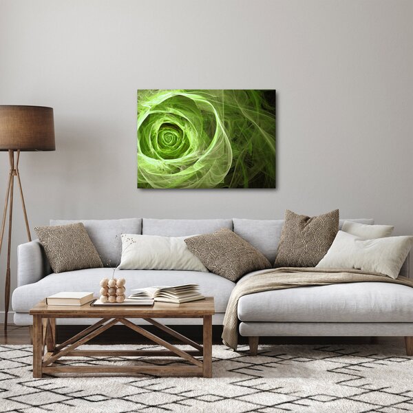 Kép - Absztrakt rózsa zöld (70x50 cm)