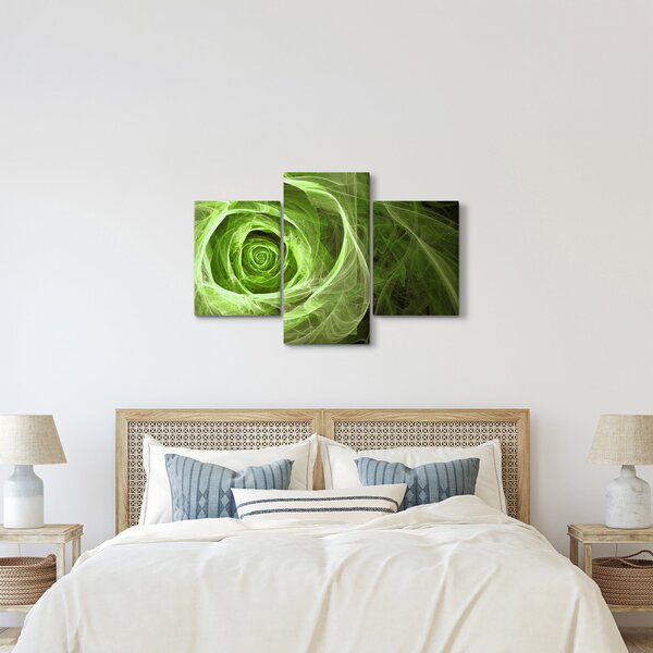 Kép - Absztrakt rózsa zöld (90x60 cm)
