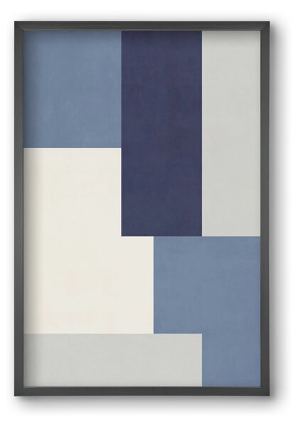Composition of Geometric Shapes - Blue03 - falikép keretben | artbridge