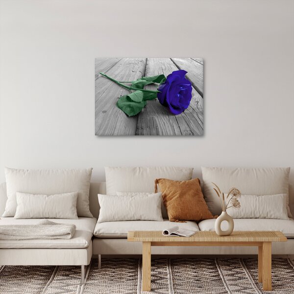 Kép - Kék rózsa zöld szárral (70x50 cm)