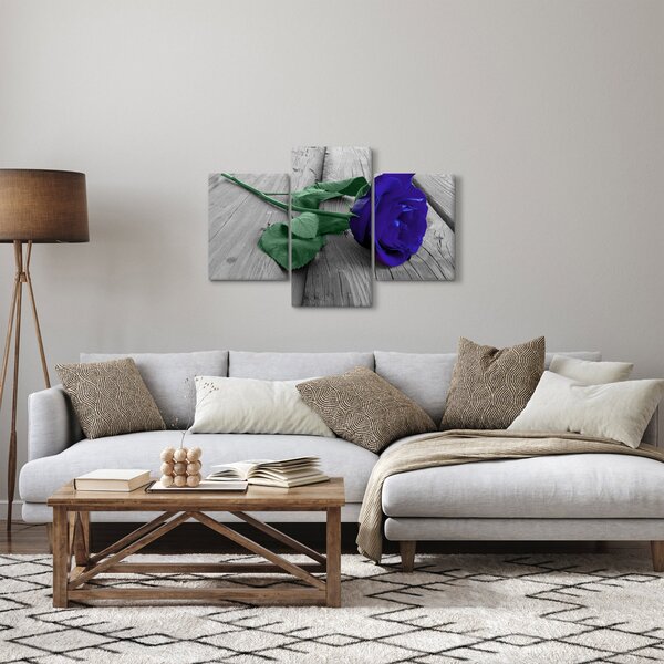Kép - Kék rózsa zöld szárral (90x60 cm)