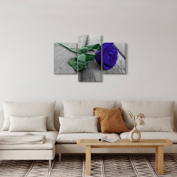 Kép - Kék rózsa zöld szárral (90x60 cm)