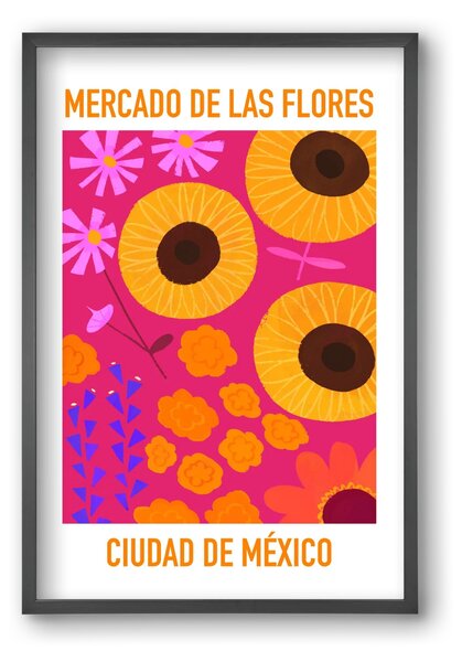 Flower Market Ciudad de México - falikép keretben | artbridge