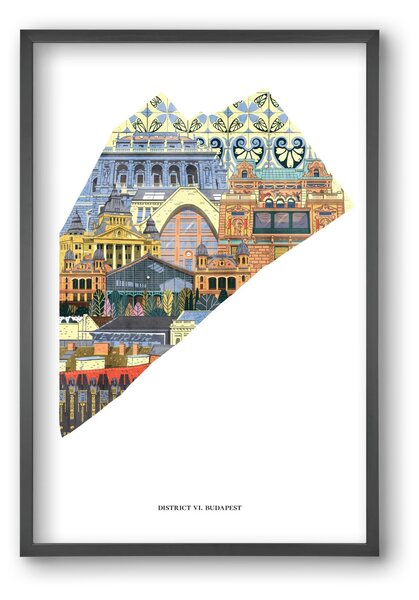 VI. kerület - falikép keretben | artbridge
