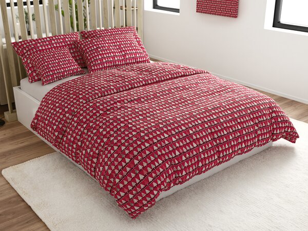 Pamut ágynemű BURGUNDY FÁK bordó színű Ágyneműhuzat mérete: 70 x 90 cm | 140 x 200 cm
