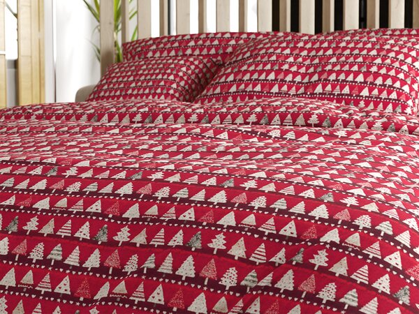 Pamut ágynemű BURGUNDY FÁK bordó színű Ágyneműhuzat mérete: 70 x 90 cm | 140 x 200 cm