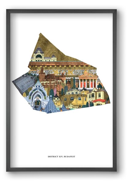 XIV. kerület - falikép keretben | artbridge