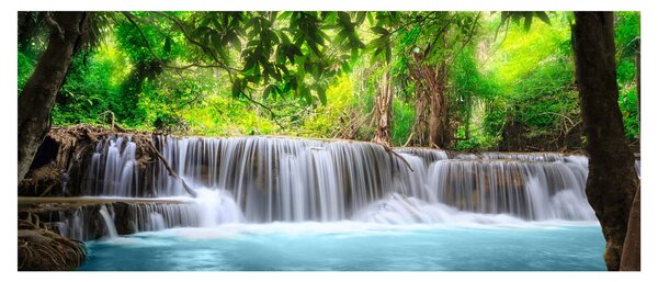 Kép - Vízesés, kék (120x50 cm)