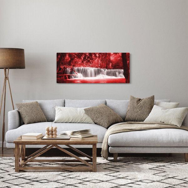 Kép - Vízesés, piros (120x50 cm)