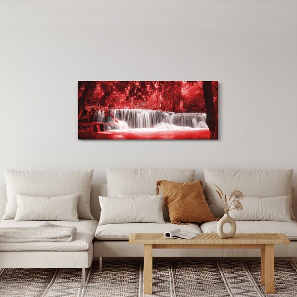 Kép - Vízesés, piros (120x50 cm)