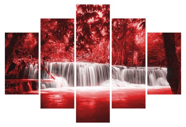 Kép - Vízesés, piros (150x105 cm)