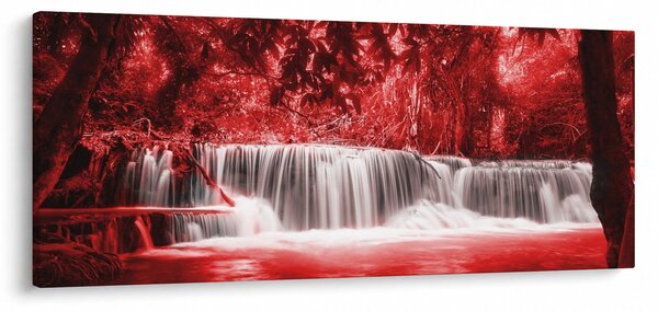 Kép - Vízesés, piros (120x50 cm)