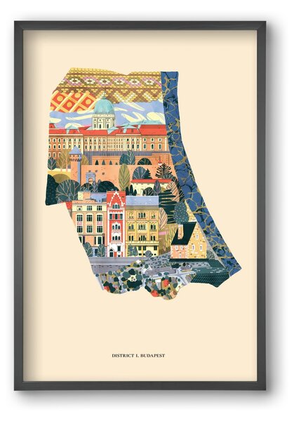 Budapest, I. kerület (B sorozat) - falikép keretben | artbridge