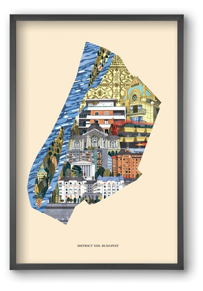 Budapest, XIII. kerület (B sorozat) - falikép keretben | artbridge