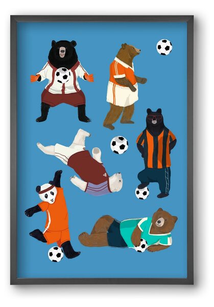 Bears doing football print - falikép keretben | artbridge