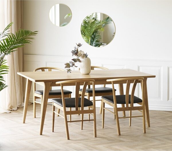 Bővíthető étkezőasztal hosszabbító asztallappal tölgyfa dekorral 90x180 cm Darwin – House Nordic