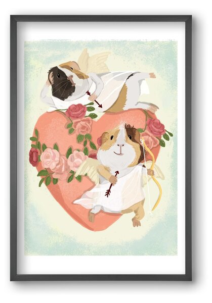 Cupid Guinea Pig Print - falikép keretben | artbridge