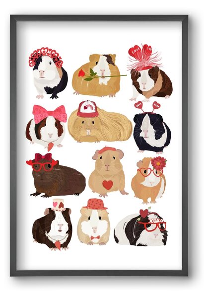 Guinea Pig Love print - falikép keretben | artbridge