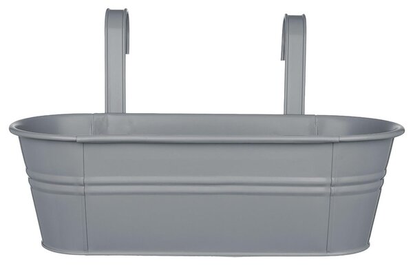 ZINC felakasztható virágláda három virág részére 50 cm, világosszürke