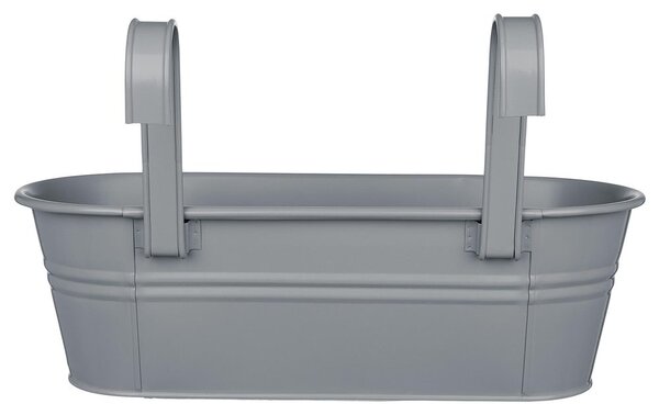 ZINC felakasztható virágláda három virág részére 50 cm, világosszürke