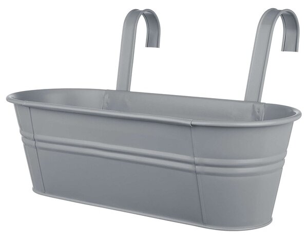 ZINC felakasztható virágláda három virág részére 50 cm, világosszürke