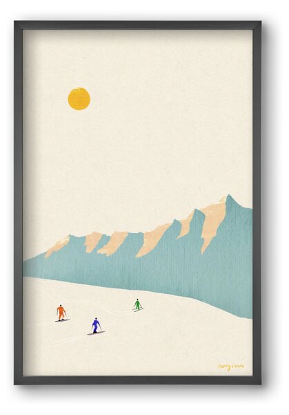 Happy skiers - falikép keretben | artbridge