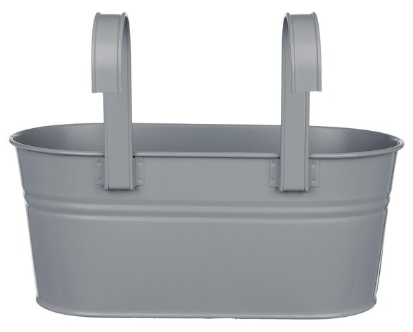 ZINC felakasztható virágláda két virág részére 33 cm, világosszürke