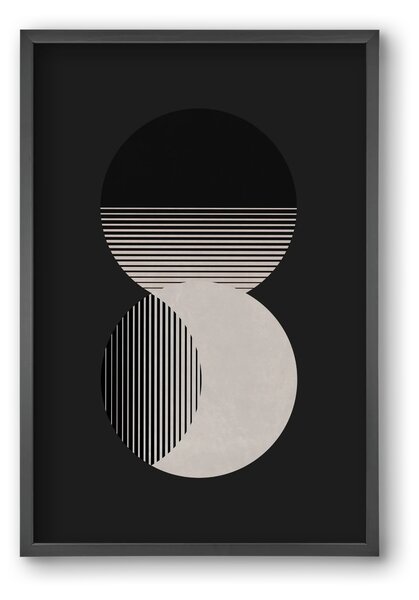 Circle Sun & Moon BW - falikép keretben | artbridge