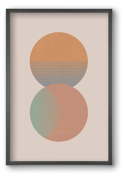 Circle Sun & Moon Colour - falikép keretben | artbridge