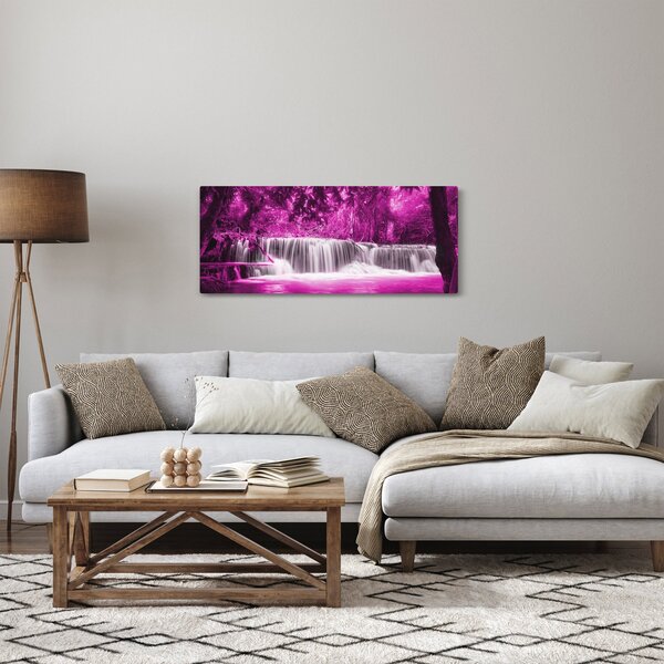 Kép - Vízesés, lila (120x50 cm)