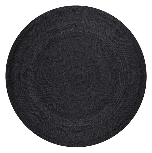 Fekete kétoldalas-kézi szövésű juta kerek szőnyeg ø 200 cm Braided – Hanse Home