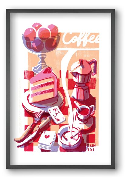 Coffee and cake and cigarettes - falikép keretben | artbridge