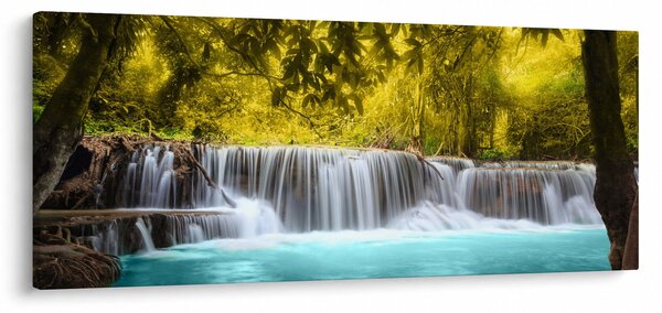 Kép - Vízesés, élénk színekkel (120x50 cm)