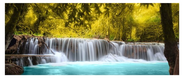 Kép - Vízesés, élénk színekkel (120x50 cm)