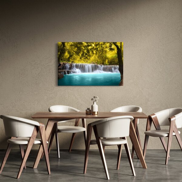 Kép - Vízesés, élénk színekkel (90x60 cm)