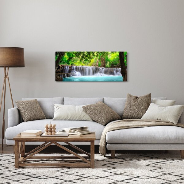 Kép - Vízesés, türkizkék (120x50 cm)