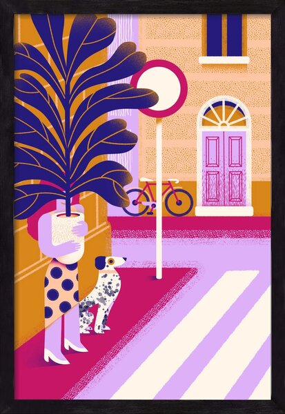 Plantmom and a dalmatian - falikép keretben | artbridge