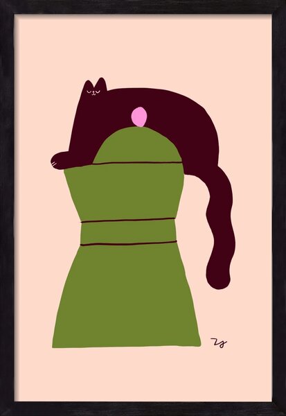 Cat Espresso - falikép keretben | artbridge