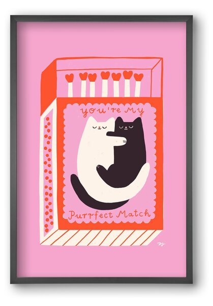 You are My Purrfect Match - falikép keretben | artbridge