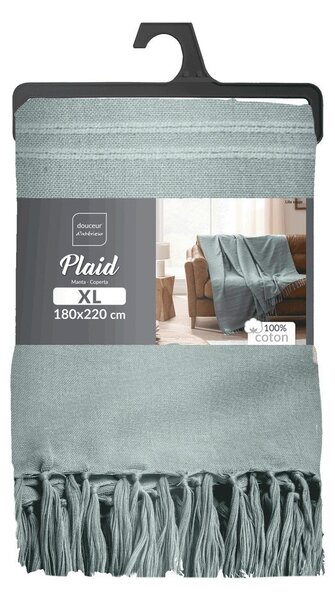 Zöld pamut ágytakaró 180x220 cm Lilia – douceur d'intérieur