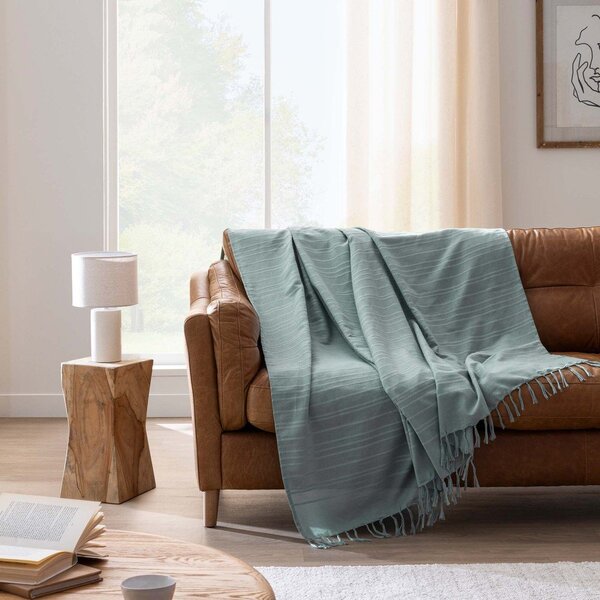 Zöld pamut ágytakaró 180x220 cm Lilia – douceur d'intérieur