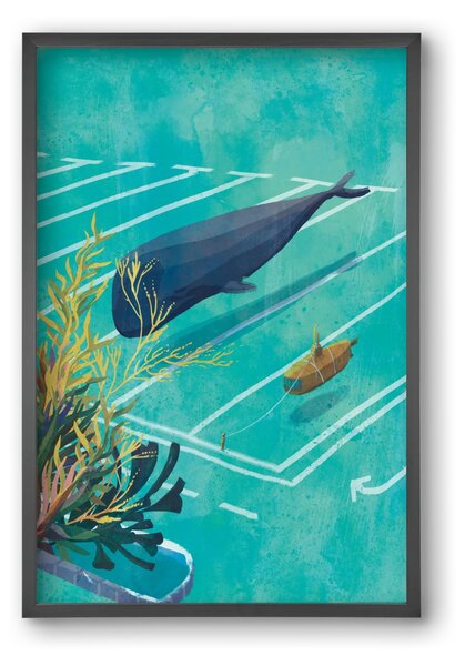 Whale in the parking lot - falikép keretben | artbridge