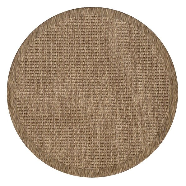 Natúr színű kerek kültéri-beltéri szőnyeg ø 120 cm Giza 1410 – Ayyildiz Carpets