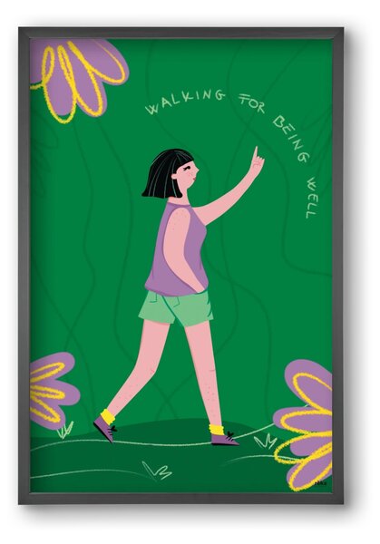 Walking - falikép keretben | artbridge