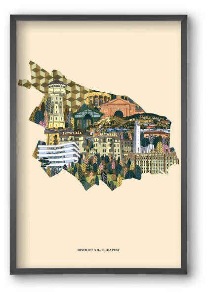 Budapest 12. kerület - falikép keretben | artbridge