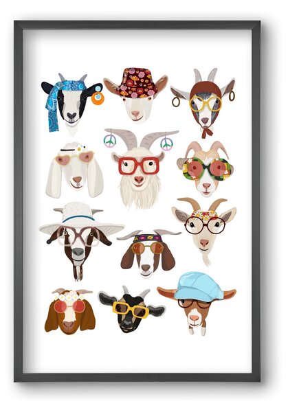 Goats in the 1970's - falikép keretben | artbridge