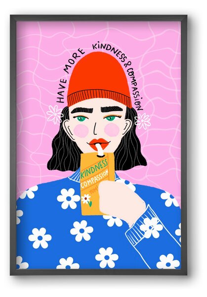 More kindness and compassion - falikép keretben | artbridge