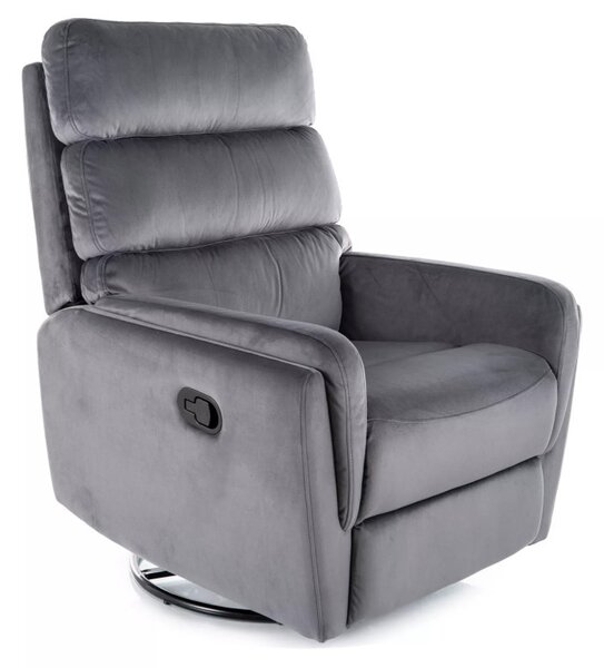 Argos Velvet Relax Fotel Bársony Szürke Forgatható